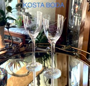 【レア】 KOSTABODA ワイングラス 東京モーターショー VOLVO トラック コスタボダ ペアグラス ペア