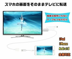 スマホ TO HDMI変換ケーブル 1080P HDTV高解像度 iPhone/iPad/Android/Air/Air2対応 設定不要 OTG対応 SP2HDMI シルバー