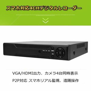 4CH同時接続 H.264デジタルレコーダー VGA/HDMI出力端子 DVR6404
