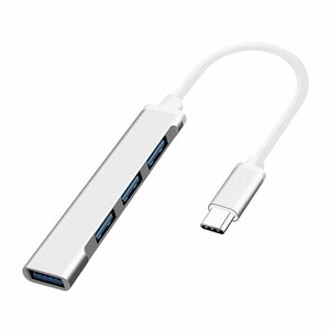 Type-C接続 極薄 スリムデザイン わずか6mm 4ポートUSBハブ 高速データ転送 USB3.0/2.0/1.1互換 バスパワー プラグアンドプレイ TPHUB31