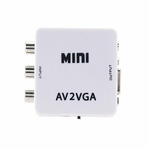 AV TO VGA AV из VGA к конвертер AV RCA CVBS сигнал .VGA сигнал . изменение VGA монитор . мощность AVTOVGAWH