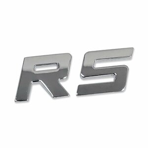 メタリック文字エンブレムセット RSステッカー シルバー 金属製立体文字 愛車のドレスアップに 貼付簡単 3D文字ステッカー CST02RS