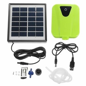 ソーラー充電式エアポンプ 太陽光充電で電源不要 USB充電対応 各種水槽の酸素供給に エアポンプ BSVAP03/ブルー