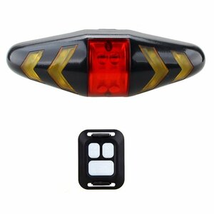 自転車用テールライト 無線リモコン操作 USB充電式 左折右折ウインカー ブレーキ SOS警告灯 事故防止 RBLIN01