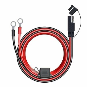 SAEコネクタ リング端子に変換 16AWG MAX10A ヒューズ付き キャップ付き 防塵 防水 140cm 銅線 バイク 車両 ソーラーパネル SAT2O14M