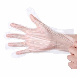 使い捨てポリエチレン手袋 100枚セット 左右兼用 エンボス加工 極薄手で丈夫 透明 ビニール手袋 防水防油 衛生的 使いきり手袋 VGL100P/L