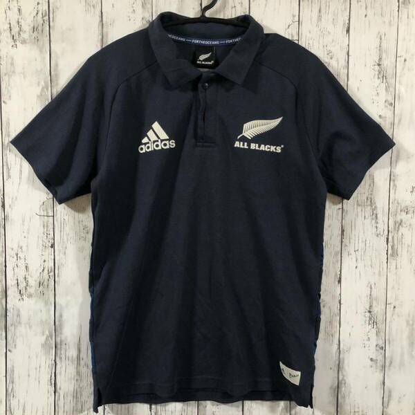 【adidas】アディダス ラグビー ALL BLACKS オールブラックス 半袖シャツ ネイビー M 送料込み！