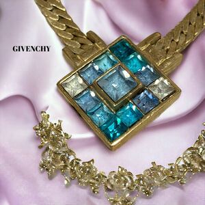 ジバンシィ ネックレス ヴィンテージ GIVENCHY ペンダント カラーストーン アクセサリー/喜平/ドイツ製