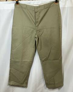 【美品/即決】Dickies チノパン W40×L32 / カーキ色 / Original Fit 874 / ビックサイズ ディッキーズ ワーク チノ パンツ D