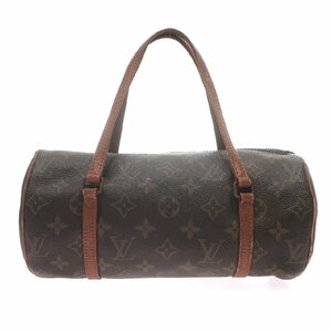 1円スタート LOUIS VUITTON ルイヴィトン 旧パピヨン26 M51366 モノグラム ハンドバッグ ミニボストンバッグ 筒型 ブラウン レディース