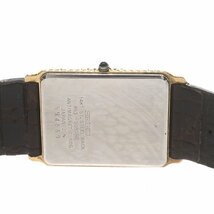 1円スタート 稼働品 SEIKO セイコー DOLCE ドルチェ 9531-5050 14KT SS クォーツ QZ スクエアフェイス 3針 革ベルト ゴールド文字盤 腕時計_画像10