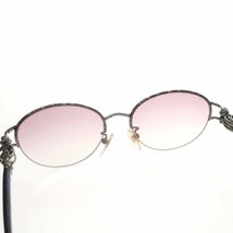 1円スタート 美品 Yves Saint Laurent イヴサンローラン サングラス 31-0007 YSLロゴ 眼鏡 アイウェア 度なし ネイビー シルバー ピンク_画像8