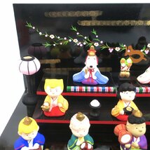 1円スタート SNOOPY スヌーピー すぬうぴいひな ひな人形 吉徳大光作 陶器製 段かざり 雛人形 15人飾り 段飾 セット_画像2