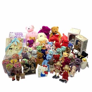 1 jpy start soft toy figure 86 point set Peko-chan Hello Kitty teddy bear Urusei Yatsura etc. animal toy collection 