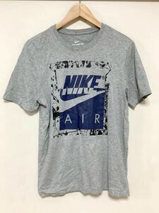 ふ1349 NIKE AIR ナイキ 半袖Tシャツ M グレー ロゴプリント 