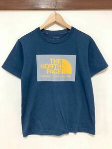 む1379 THE NORTH FACE ノースフェイス 半袖Tシャツ S ネイビー ボックスロゴプリント アウトドア キャンプ 