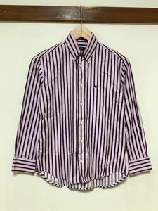 fu1322 ETRO Etro stripe long sleeve shirt purple series button down tight smaller 10ANNI