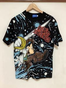 ひ1395 TOKYO Disney RESORT 東京ディズニーリゾート 総柄 半袖Tシャツ M ミッキーマウス 海賊 ペインター 