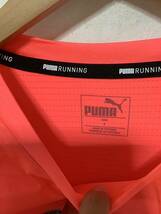 ふ1370 PUMA RUNNING プーマ ランニング メッシュ半袖Tシャツ レディース S ピンク ロゴプリント_画像3