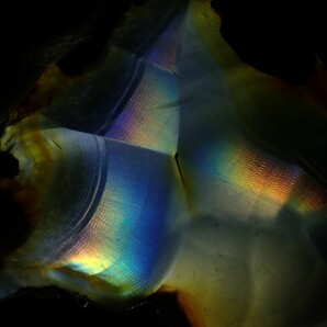 【虹光美】イリスアゲート 虹瑪瑙 原石 スライス 標本の画像2