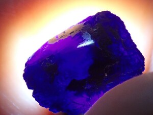 [. blue crystal ]az light Indigo copper . raw ore specimen 