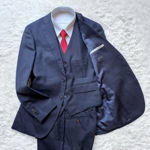 THE SUIT COMPANY ザスーツカンパニー スリーピーススーツ 3ピース シングル セットアップ ネイビー 紺 ウール