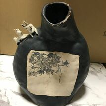 土人形 置物 郷土玩具 アンティーク 縁起物 花瓶　花入生花_画像1