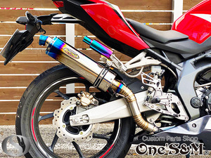 W2-75T CBR250RR MC51用 ワンズ管 スリップオンマフラーセット 純正ステー位置に対応 異形デルタロングサイレンサー チタン焼調Type