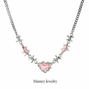 『現物発送』Mamey Jewelryピンクハート、棘ブレスレット、女性高級感、小衆デザイン