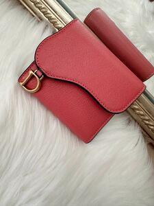 Dior ディオール　サドル　レザー　財布　コンパクトウォレット