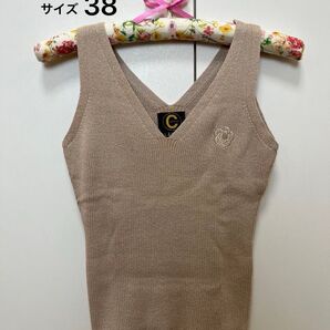 【試着のみ】 CLATHAS クレイサス ノースリーブ ラメ ゴールド 38