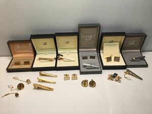 美品多　ダンヒル　dunhill　タイピン　カフス　タイタック　17点　まとめ　セット　箱付き天然石24KGP含む()