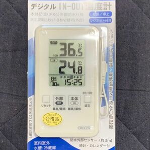 クレセル IN-OUTデジタル防滴温度計 AP-09W