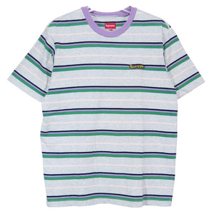 SUPREME シュプリーム 18SS HEATHER STRIPE TOP ヘザー ストライプ トップ パープル ボーダー ショートスリーブ Tシャツ カットソー Mayz