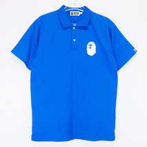 A BATHING APE ア ベイシング エイプ POLO SHIRT ポロ シャツ ショートスリーブ 半袖 ブルー Mayz_画像1