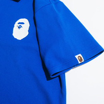 A BATHING APE ア ベイシング エイプ POLO SHIRT ポロ シャツ ショートスリーブ 半袖 ブルー Mayz_画像4