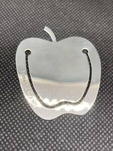 1 иен * редкий * Tiffany * Apple узор книжка маркер (габарит) * рекламная закладка ... яблоко SV925 серебряный Logo редкость 