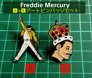 “Queen”フレディマーキュリー アートピンバッジセット#FreddieMercury#Queen■A+B=2個セットに更にボーナス1個付き！：(匿名配送)1499円