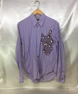 gaultier homme objet ゴルチエオム オブジェ 日本製 ラバープリント デザインシャツ サイズ：48 カラー：パープル系 モード Y2K