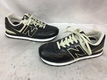 New Balance ニューバランス スムースレザー 574 ローカットスニーカー ML574LPK サイズ：28cm カラー：ブラック メンズ_画像3