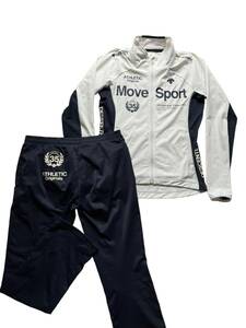 DESCENTE MOVE SPORT レディース M O ジャージ 上下セット ジャケット パンツ / デサント ムーブスポーツ 白 紺 ホワイト ネイビー