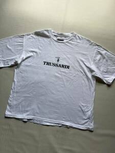★ヨーロッパ規格 90s TRUSSARDI メンズ XL相当 ロゴ プリント 半袖 Tシャツ / トラサルディ ユーロ 大きめサイズ