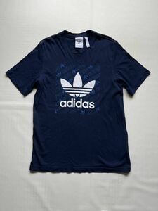 ★美品 adidas originals メンズ M トレフォイル ロゴ 半袖Tシャツ ネイビー 紺色 / アディダスオリジナルス スポーツ