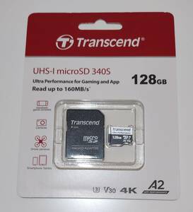 【未使用】【未開封】 Transcend UHS-1 microSDカード 128GB / TS128GUSD340S /microSDXC A2 V30
