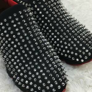 Christian Louboutin クリスチャンルブタン SPIKE-SOCK スパイクソック シルバースタッズ ローカット ダットシューズ スニーカー メンズ 黒の画像5