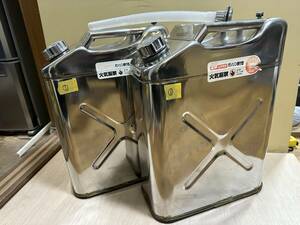 [2 can set profit ] gasoline carrying can stainless steel 20 liter vertical ①