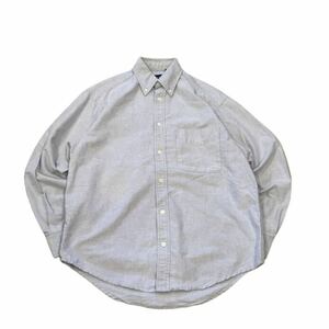 【90s】 00s OLD GAP オールドギャップ ボタンダウン 長袖シャツ メンズ S 青/ブルー オックスフォード 無地 コットン ビンテージ 古着