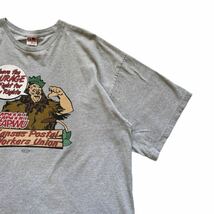 【USA製】 00s BAYSIDE ベイサイド 半袖Tシャツ Tee メンズ 3XL 灰/グレー プリント アメリカ製 コットン クルーネック オーバーサイズ_画像4