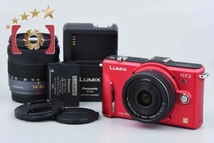 【中古】Panasonic パナソニック LUMIX DMC-GF2W ダブルレンズキット ファインレッド_画像1