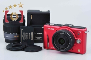 【中古】Panasonic パナソニック LUMIX DMC-GF2W ダブルレンズキット ファインレッド